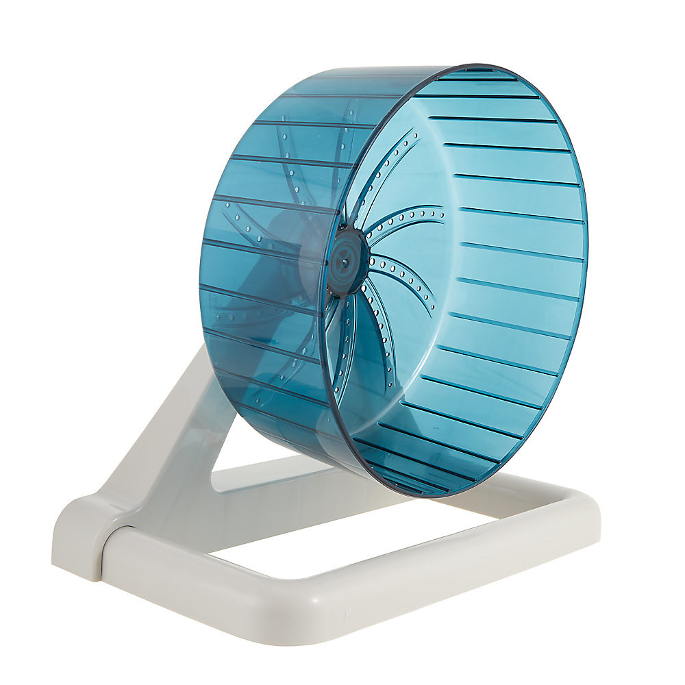 the blue and white plastic wheel