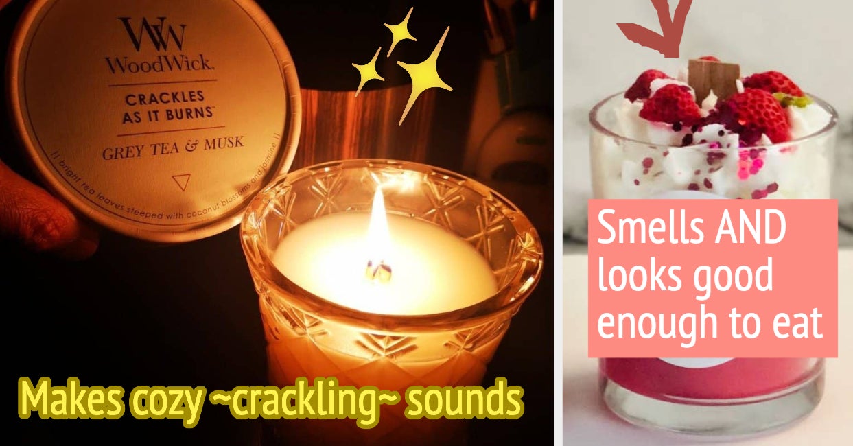 Crackle Glass Candle Beeswax and Soy Candle 10 Oz Crackling Wood