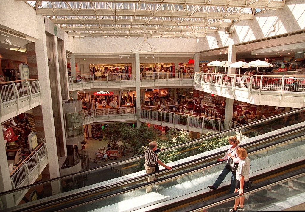 Interior of a mall in 1998