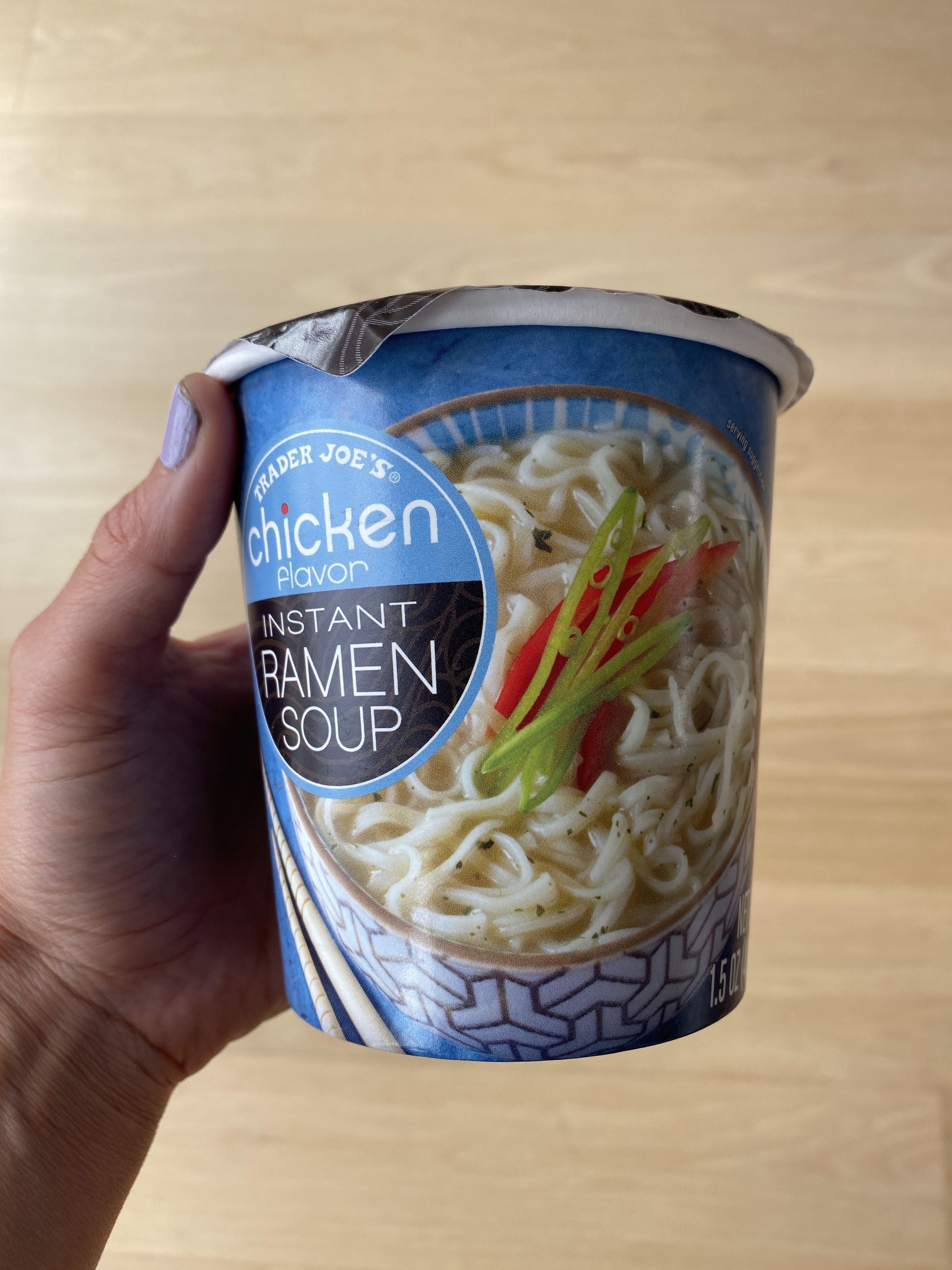 A package of Trader Joe&#x27;s instant ramen.