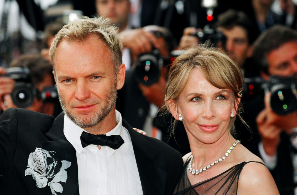 Close-up of Sting, wearing a bow tie, and Trudie