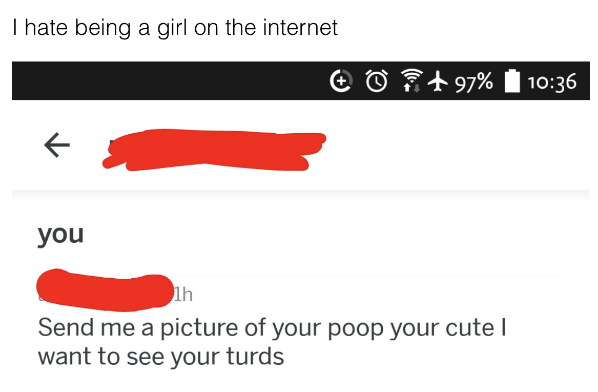 Someone asking someone else for pics of their poop