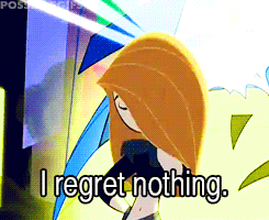 Kim Possible saying, &quot;I regret nothing.&quot;