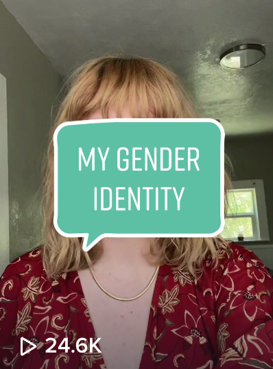 TikTok screenshot with &quot;My gender identity&quot; in caption