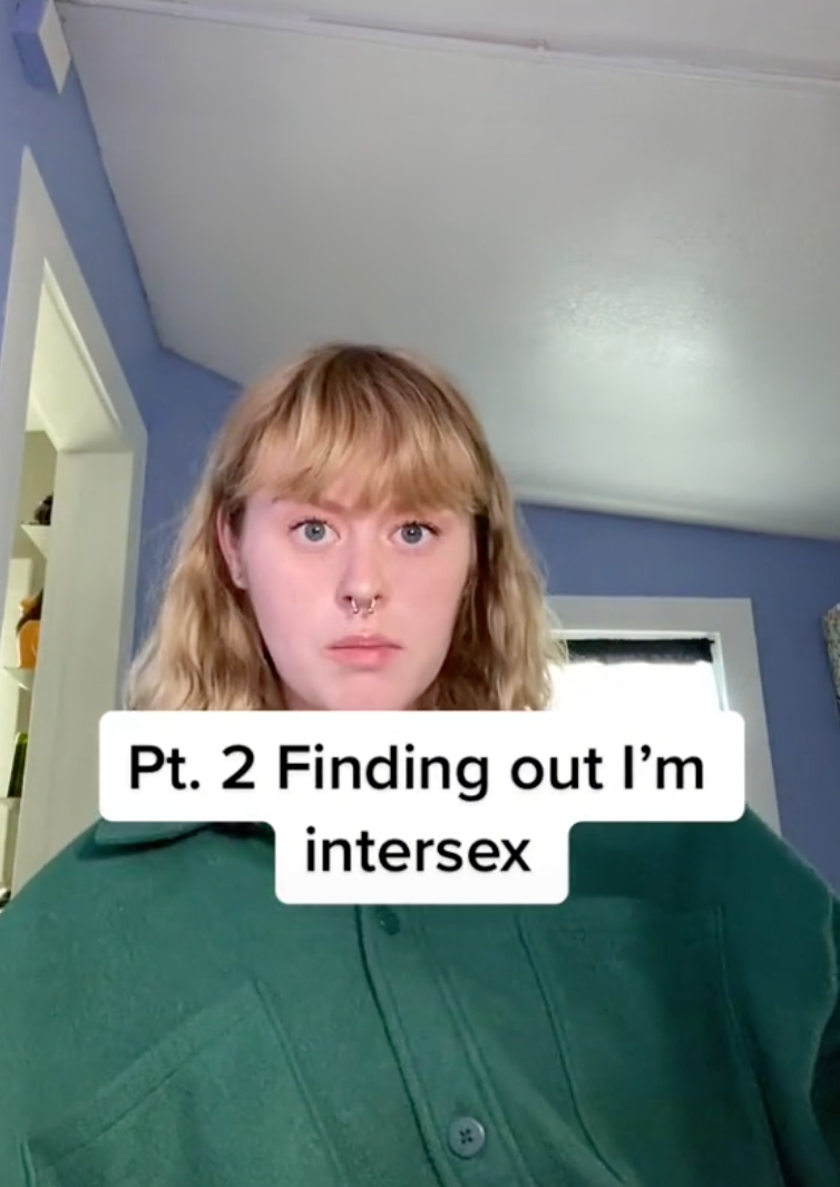 Sydney with caption, &quot;Pt 2 Finding out I&#x27;m intersex&quot;