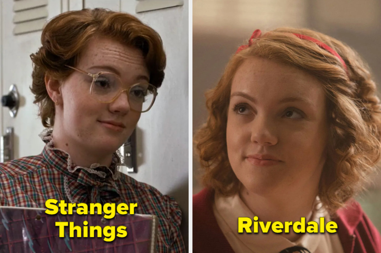 A side by side of the same actress in Stranger Things and Riverdale