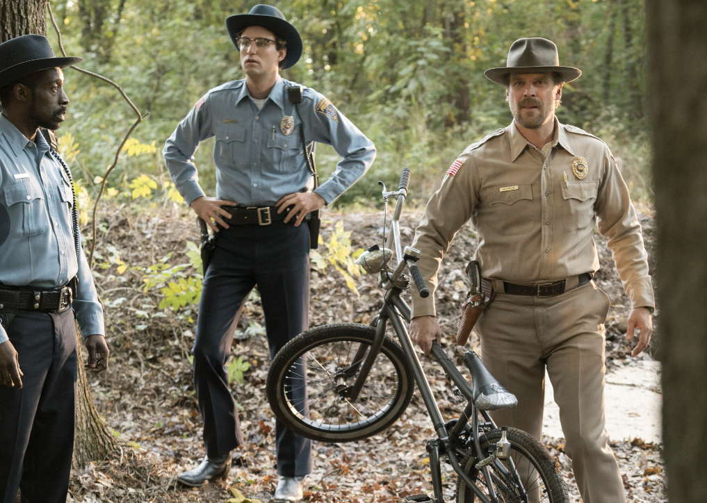 An episode still of the sheriff finding Will&#x27;s bike