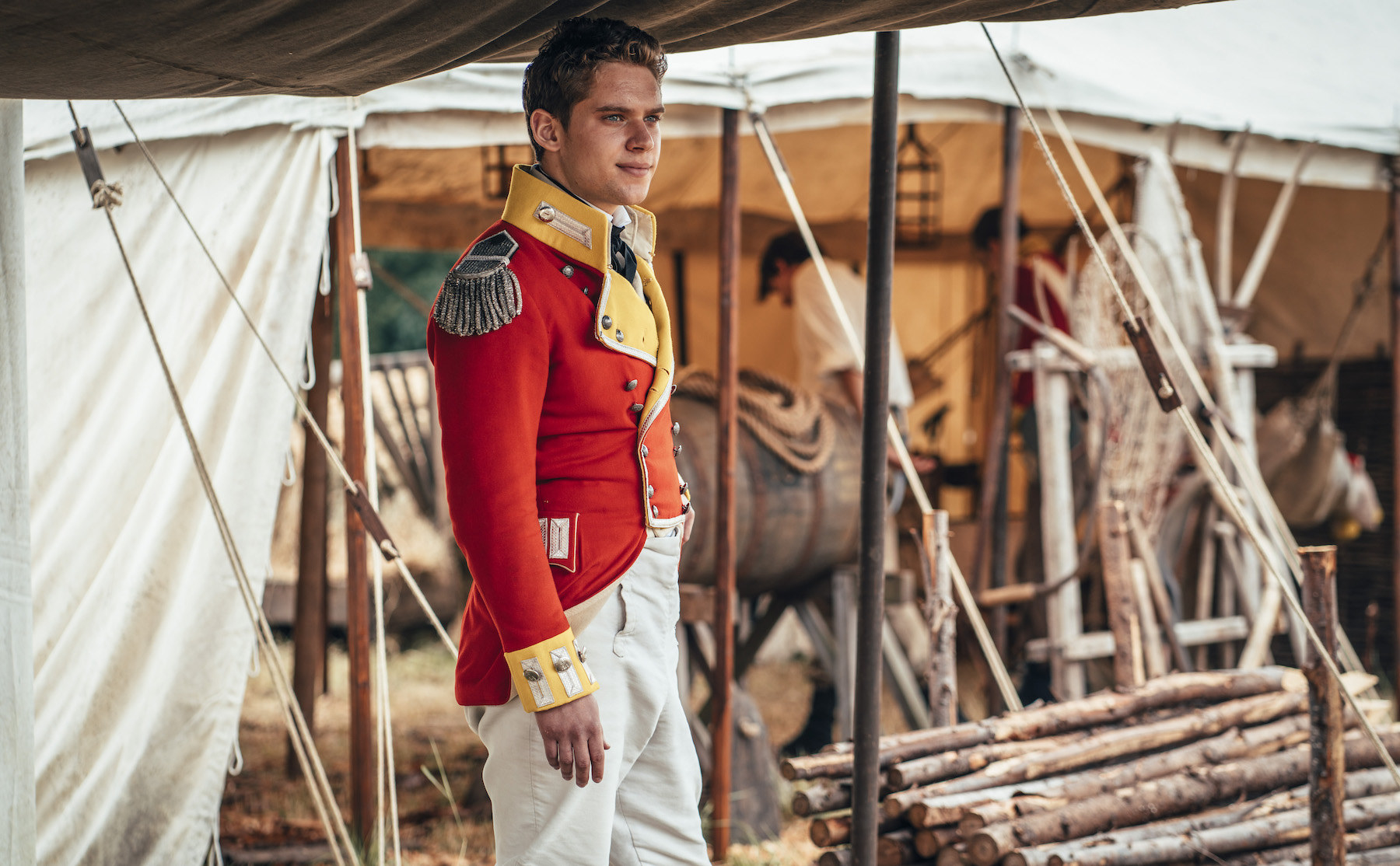 Maxim Ays as Captain William Carter in his soldier costume at camp