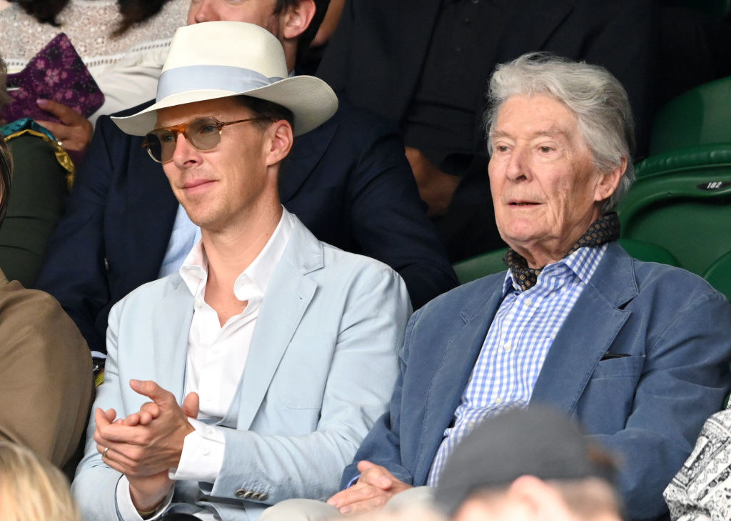 Benedict and his dad at a sporting event