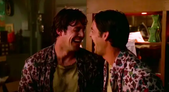 the two laughing in a scene