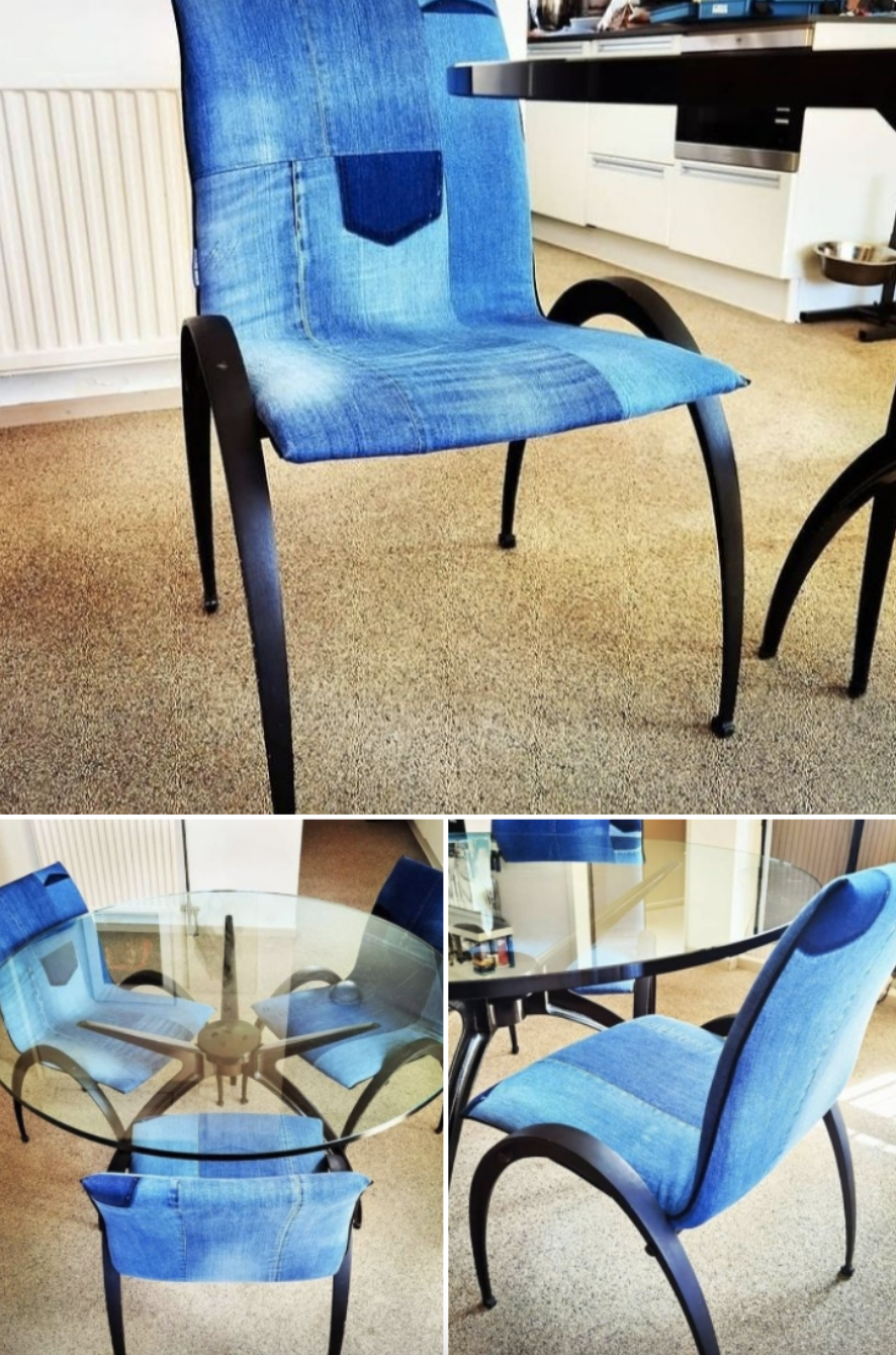 chairs in jean fabric