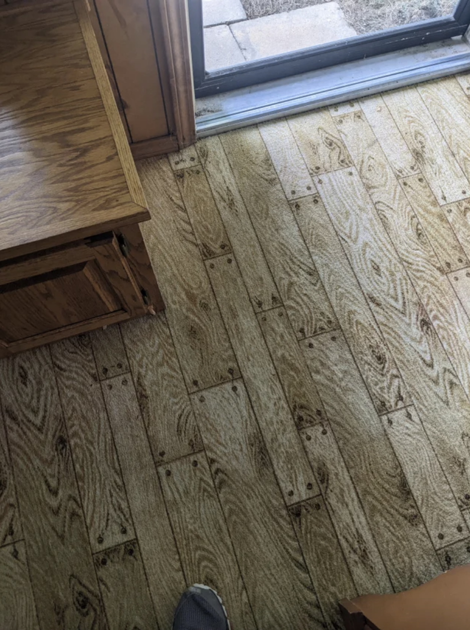 carpet with hardwood floor print