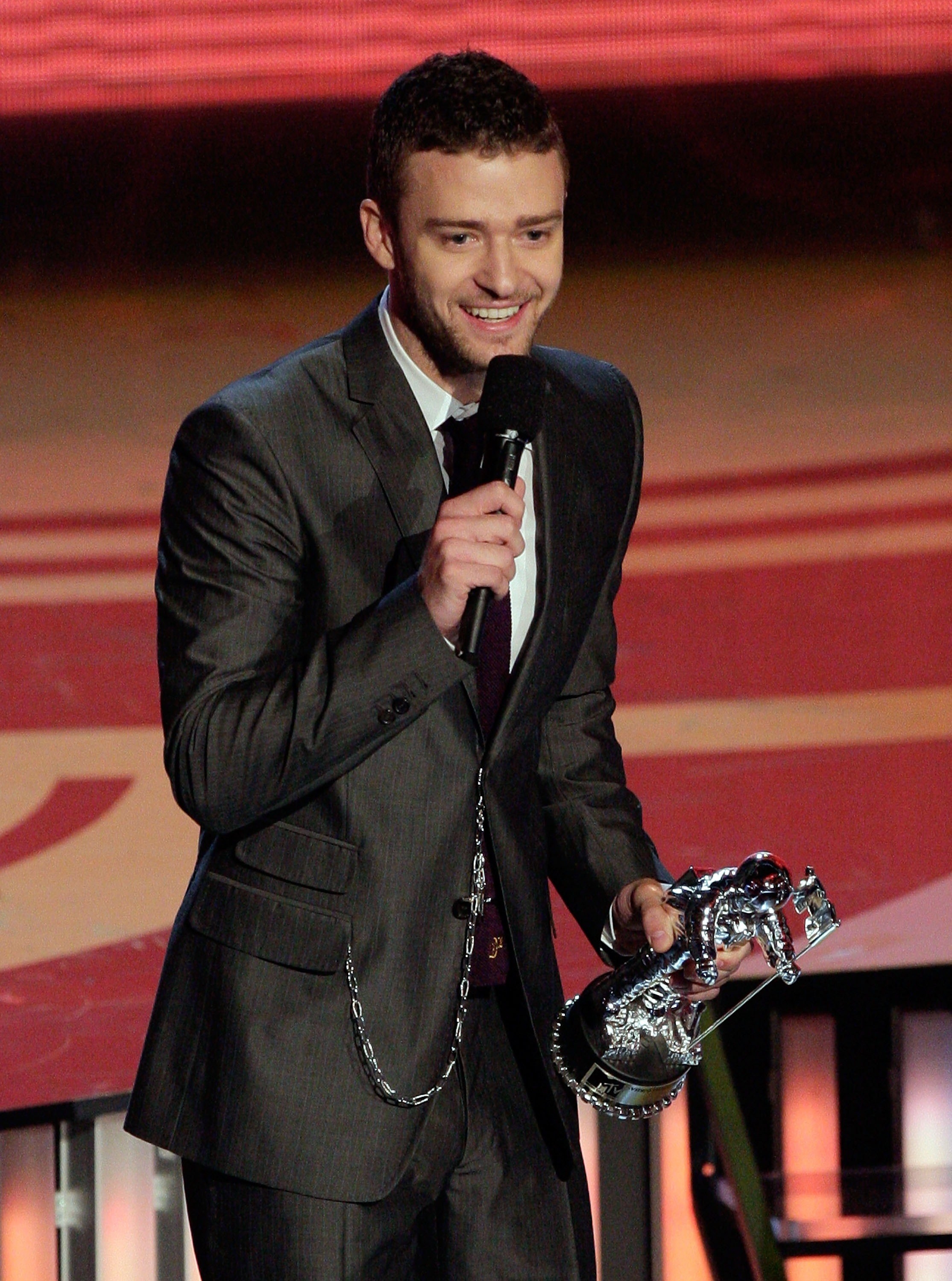 just on stage with his award