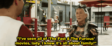A man shouts &quot;I&#x27;ve seen all of The Fast &amp;amp; The Furious movies, lady. I know it&#x27;s all about family!&quot;