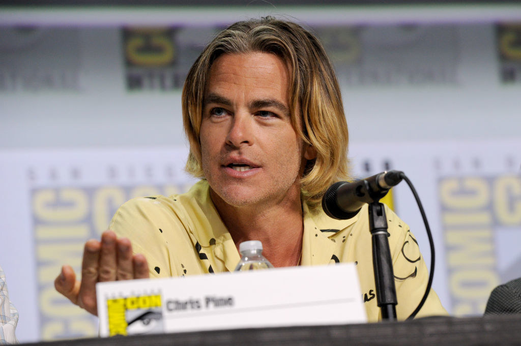 Chris Pine speaks onstage at the &quot;Dungeons &amp;amp; Dragons: Honor Among Thieves&quot; panel during 2022 Comic-Con International: San Diego