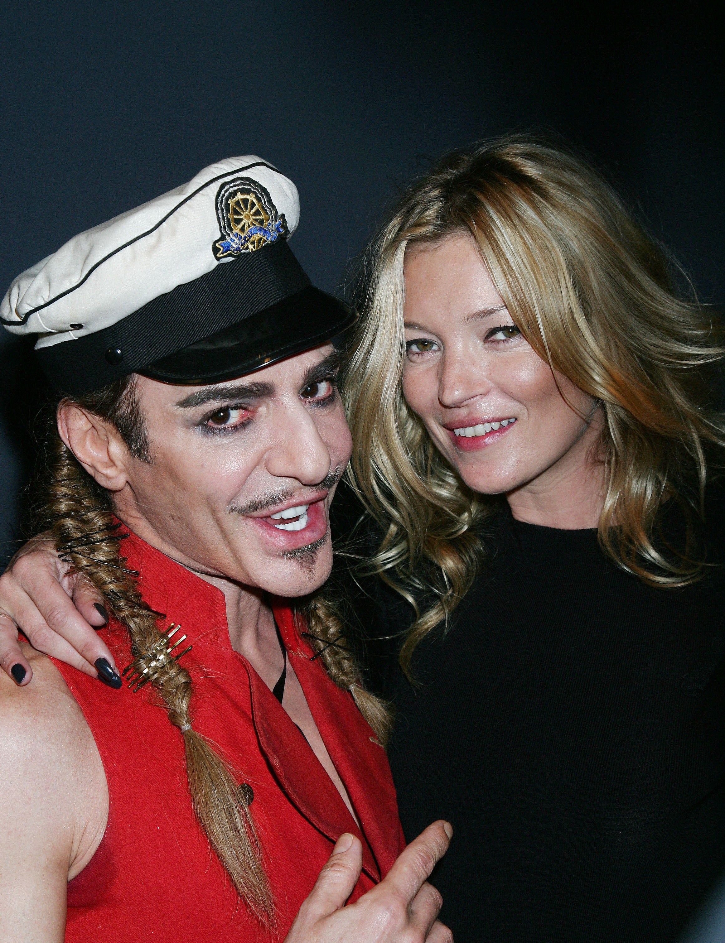 John Galliano and Kate Moss photographed together at Dior Ready to Wear Spring-Summer 2010 Fashion Show in Paris on Oct. 1, 2010.