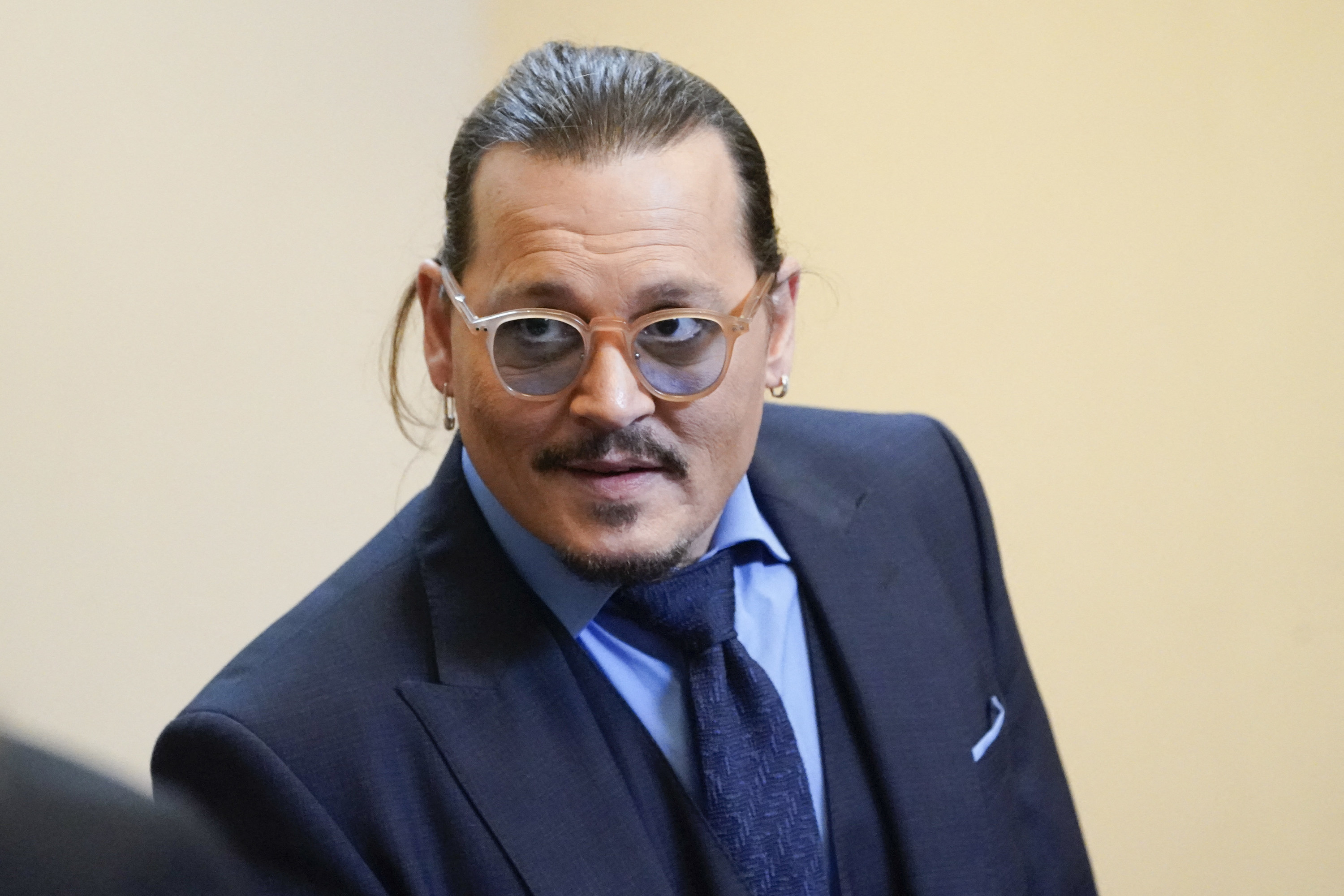 Johnny Depp appears in the courtroom at the Fairfax County Circuit Courthouse in Fairfax, Virginia, on May 27, 2022.
