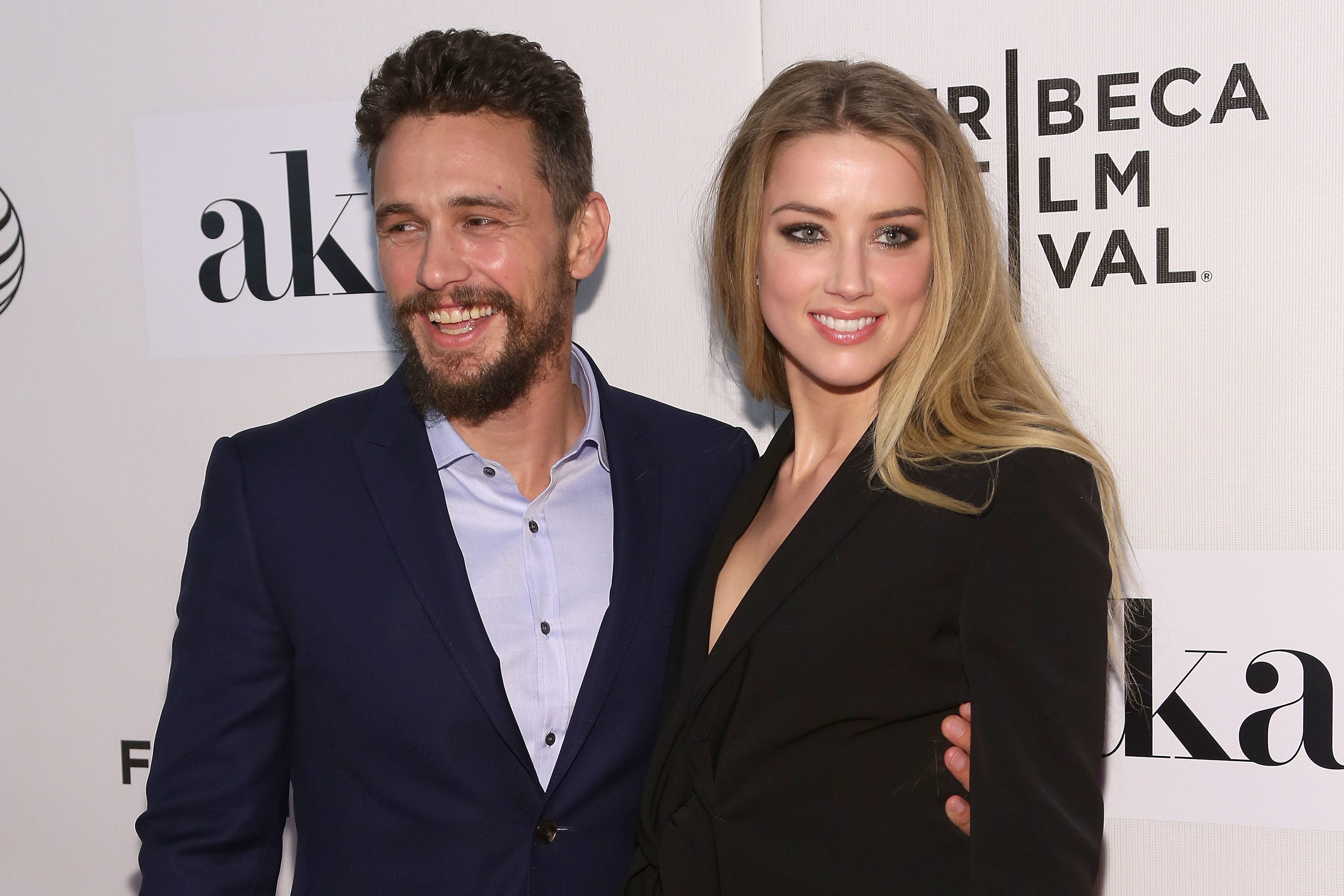 James Franco and Amber Heard photographed together at the premiere of &quot;The Adderall Diaries&quot; at the 2015 Tribeca Film Festival at BMCC Tribeca PAC on April 16, 2015, in New York City