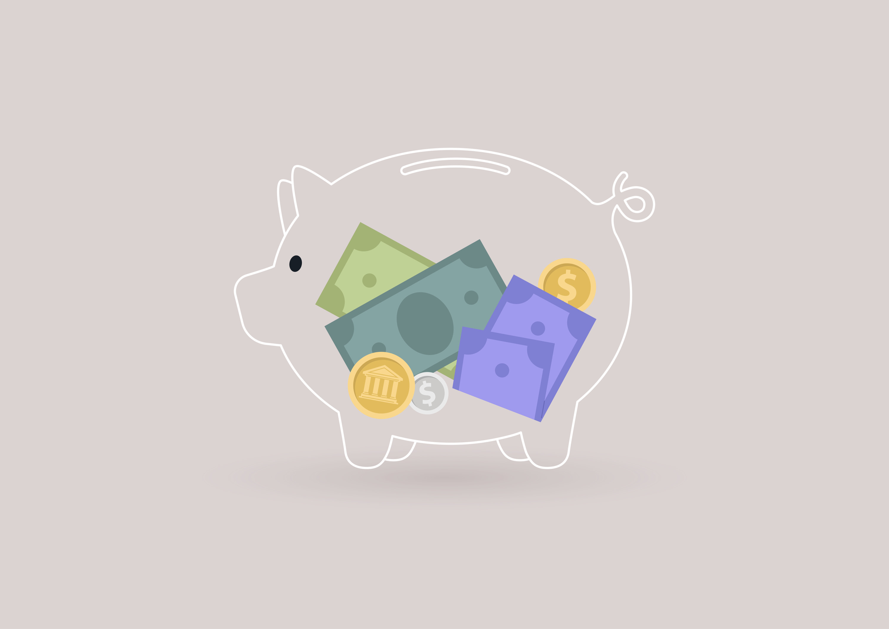 An illustration of a piggy bank