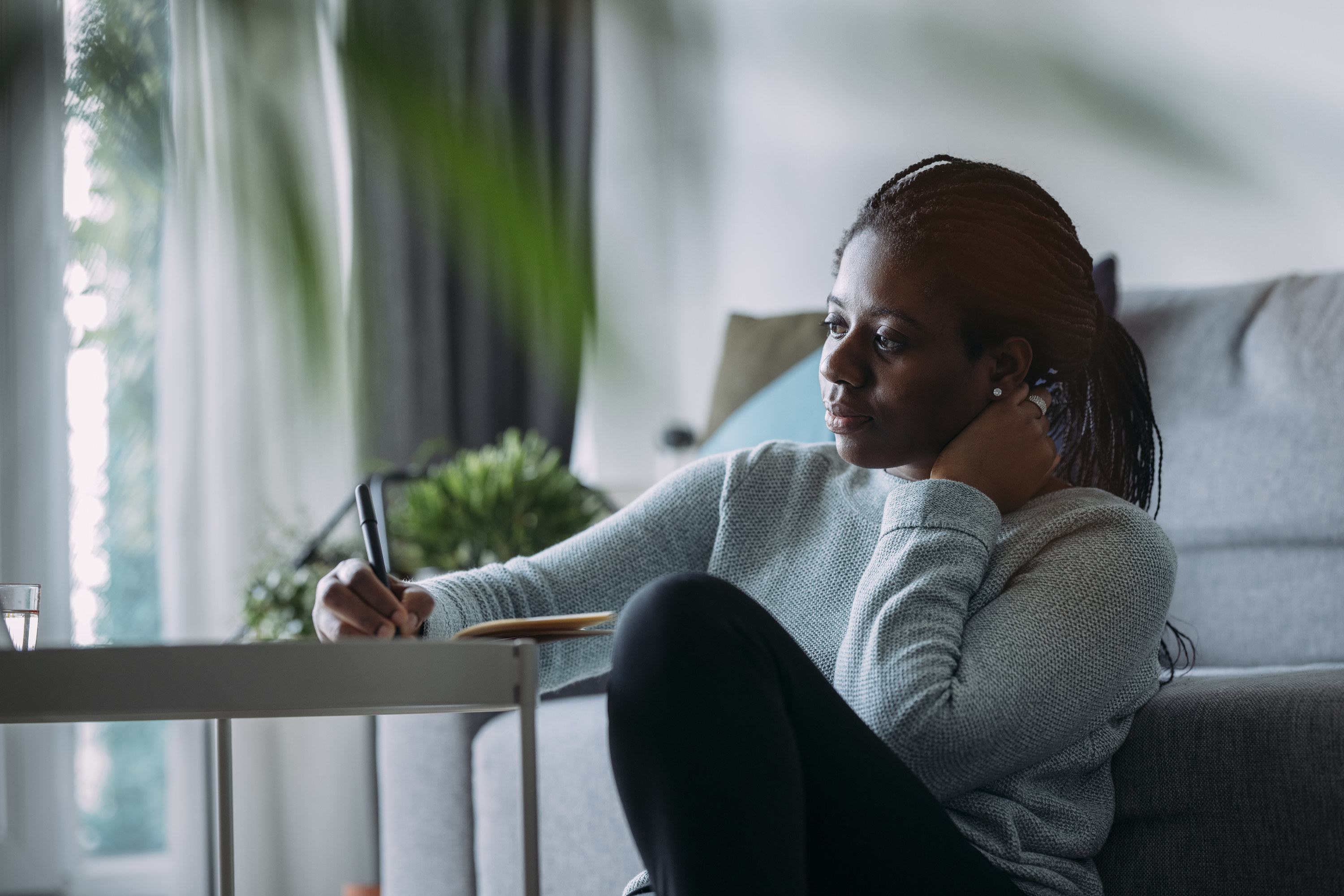 A woman writing