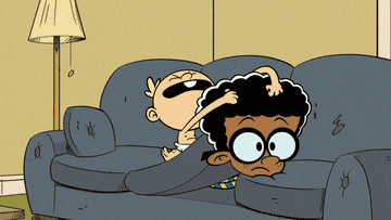 Animation of a kid getting his hair ripped out by a crying baby