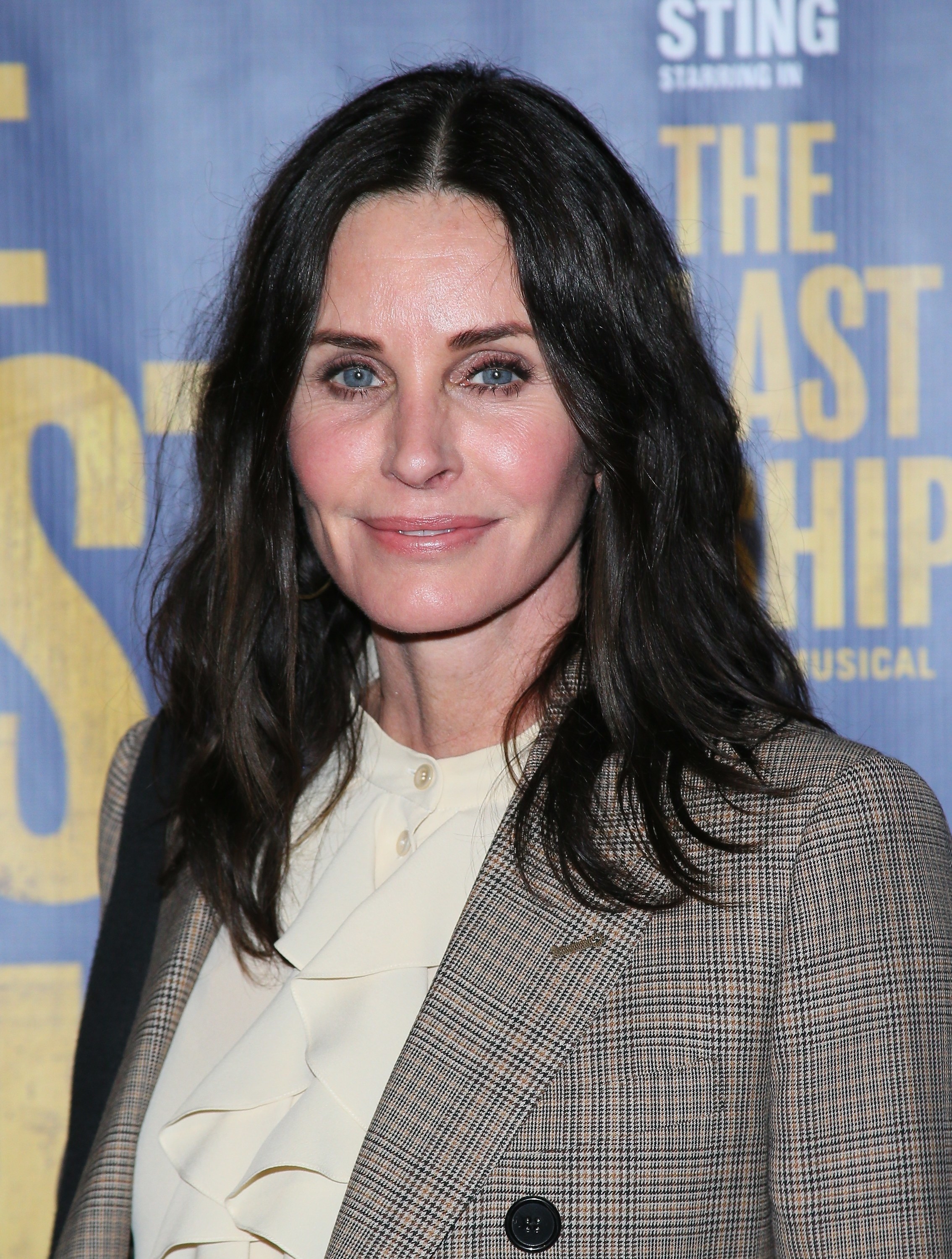 Courteney Cox poses at the opening night of &quot;The Last Ship&quot; on January 22, 2020