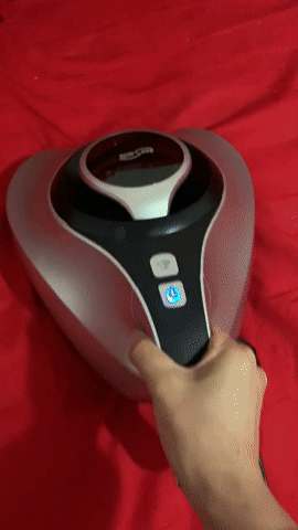 gif of a reviewer using the mattress vacuum