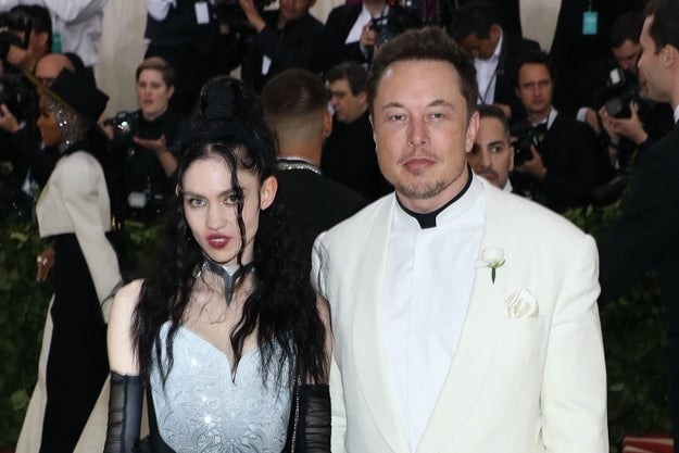 Grimes and Elon Musk poses at the 2018 Met Gala