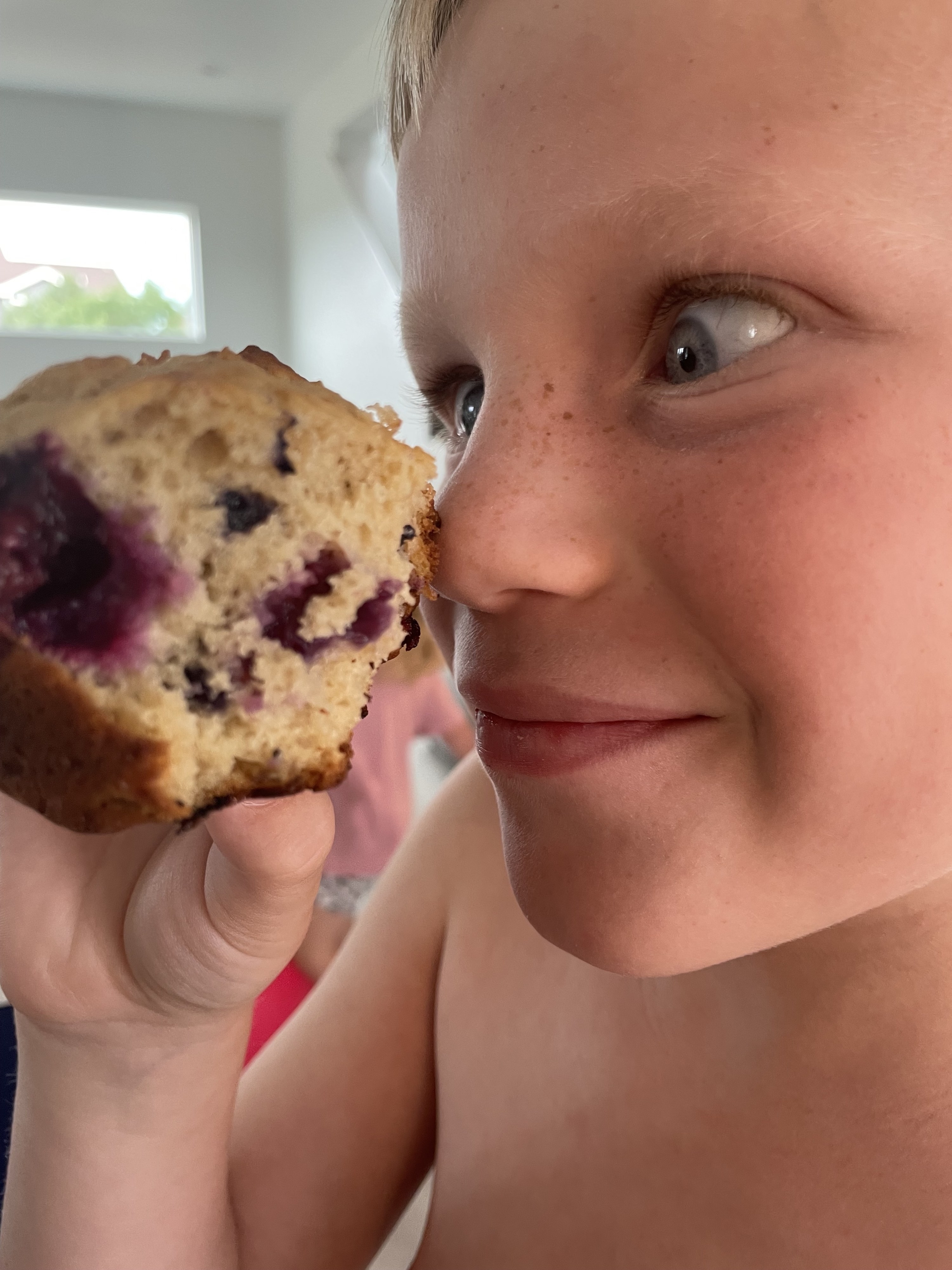 author&#x27;s son with a muffin