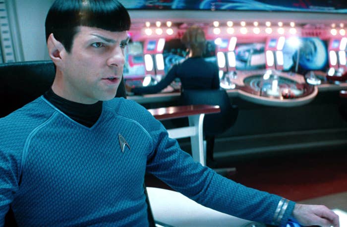 zachary quinto as spock in star trek into darkness