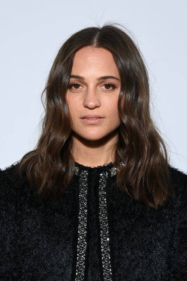 Alicia Vikander is seen at the Louis Vuitton Womenswear Fall/Winter 2022/2023 show in March 2022