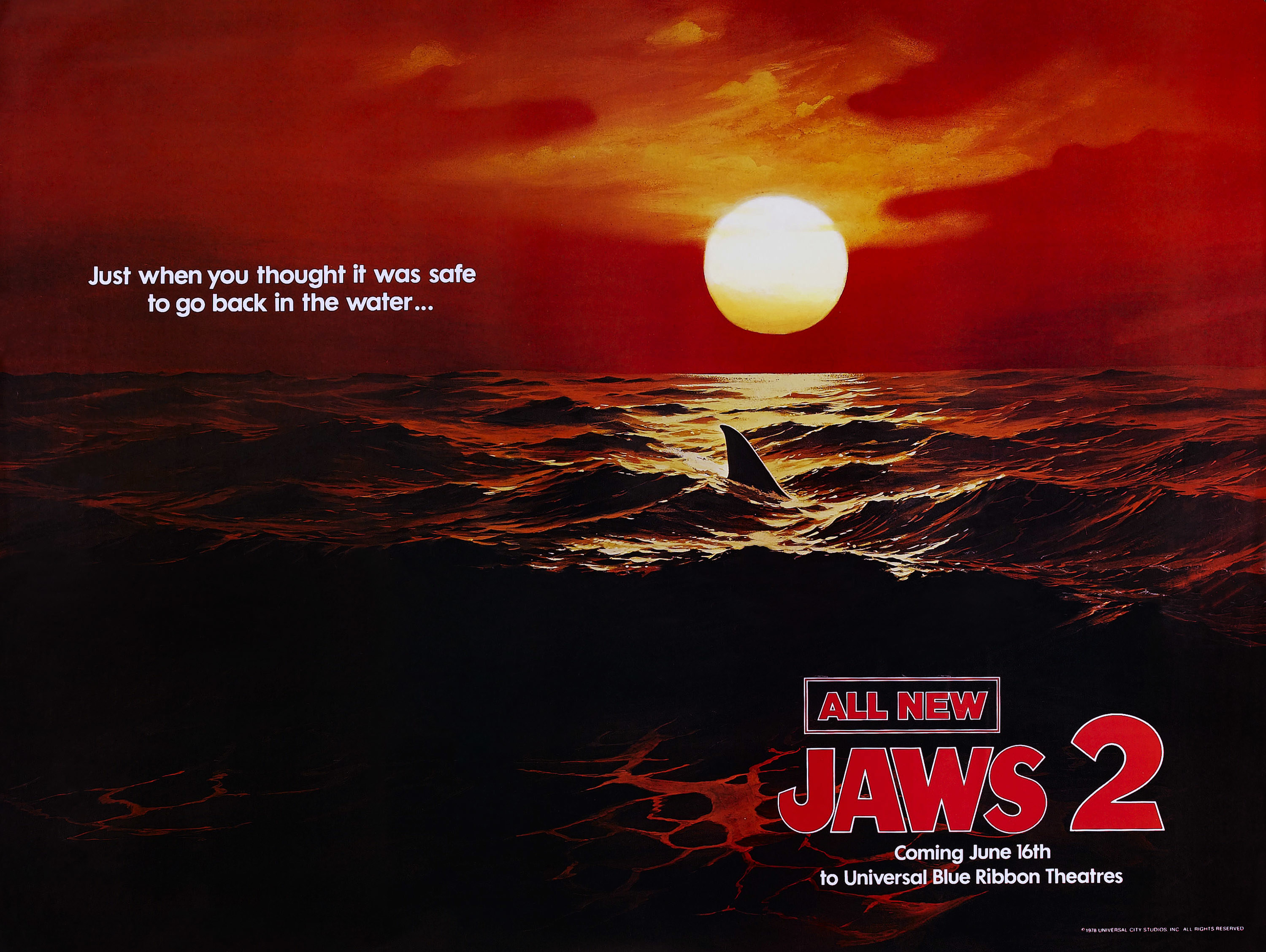 The frightening subway poster art for &quot;Jaws 2&quot;