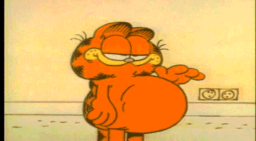 Garfield patting his stomach