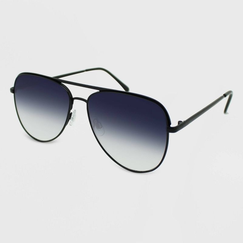 Aviator black sunglasses with faded lens