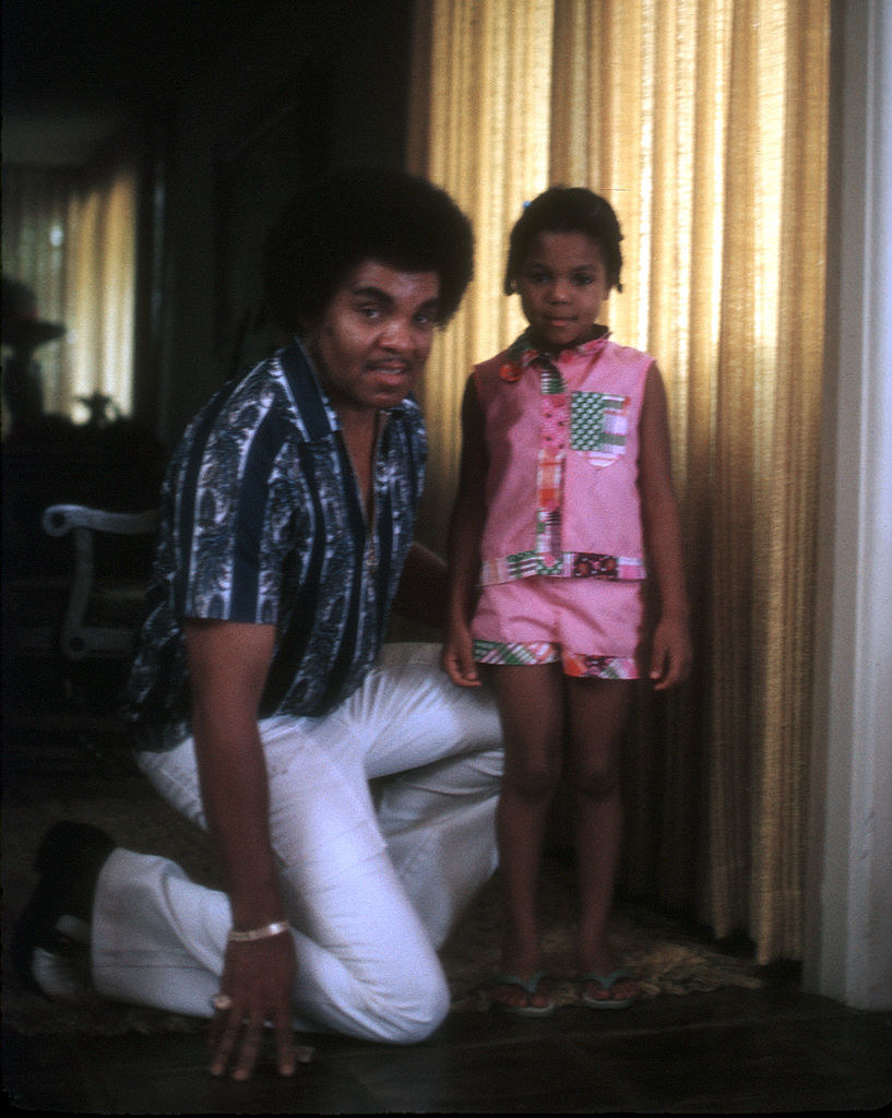 Janet Jackson as a little girl with her dad
