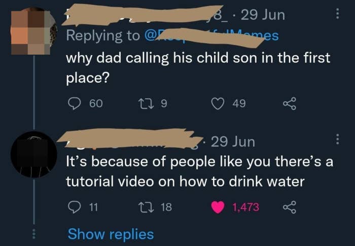 person says you are the reason there are tutorials on how to drink water