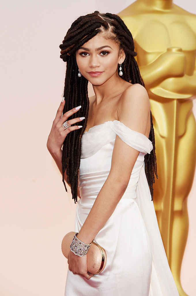 zendaya in a gown at an event