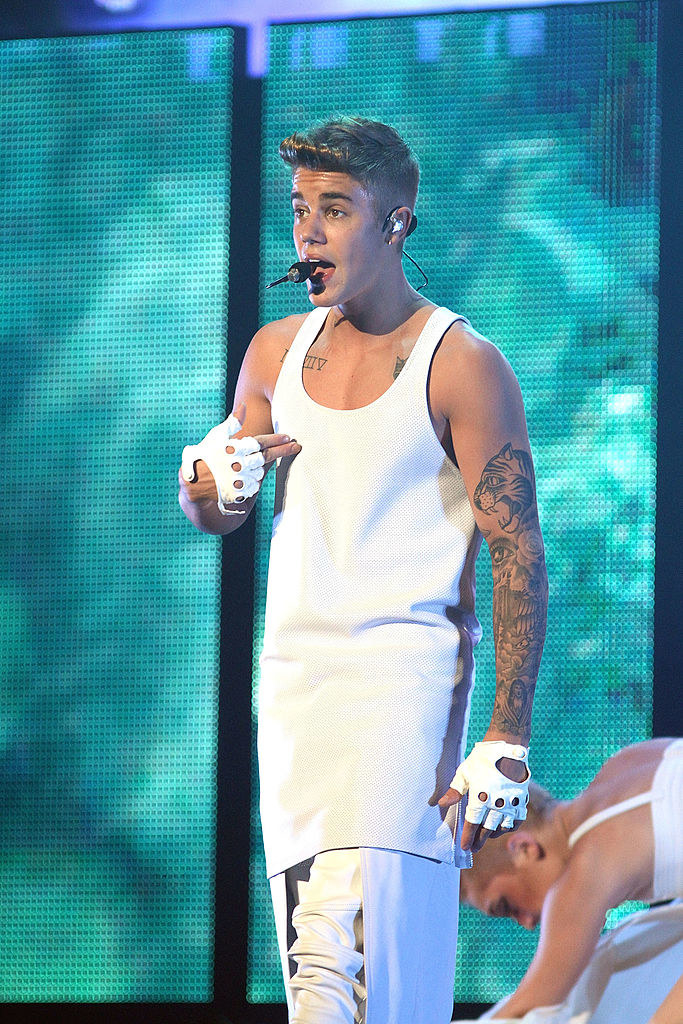 justin performing on stage