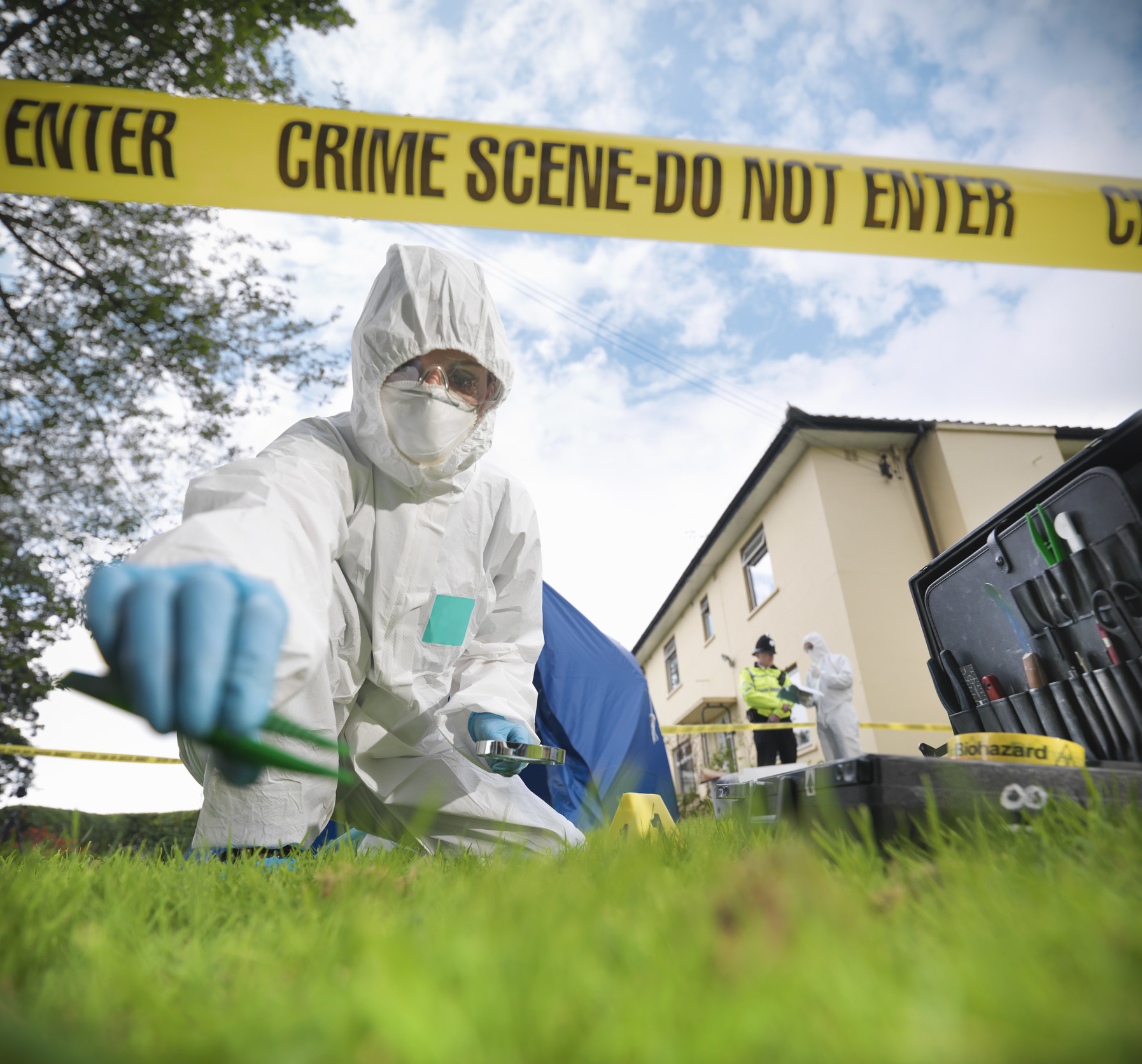 photo of a person at a crime scene