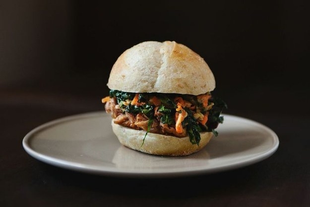Chinese Pulled Pork Sandwiches With Kale and Apple Slaw