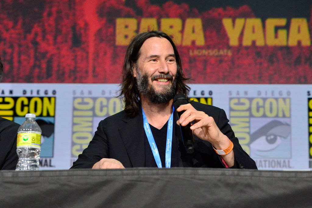 Keanu Reeves speaks on stage during Collider: Directors on Directing Panel