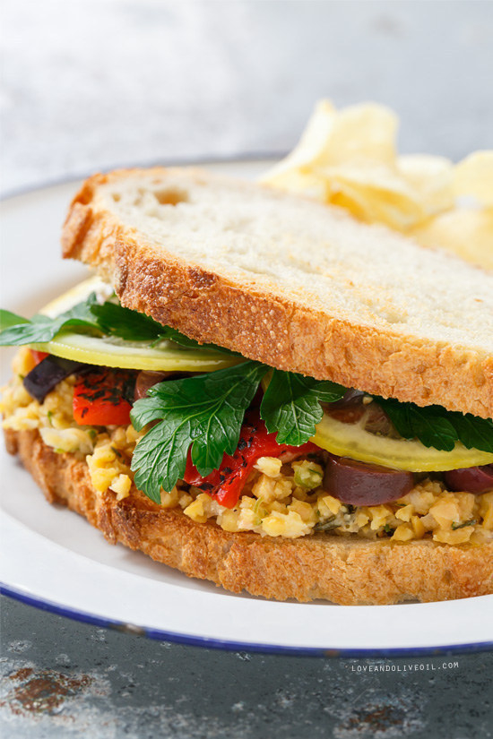 Marinated Chickpea Sandwich With Lemon Confit