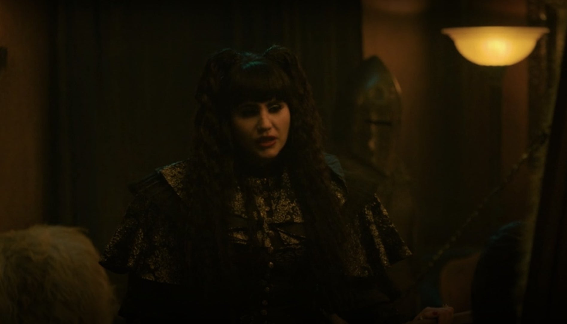 Nadja looking down at Nandor&#x27;s coffin in &quot;What We Do In the Shadows&quot;