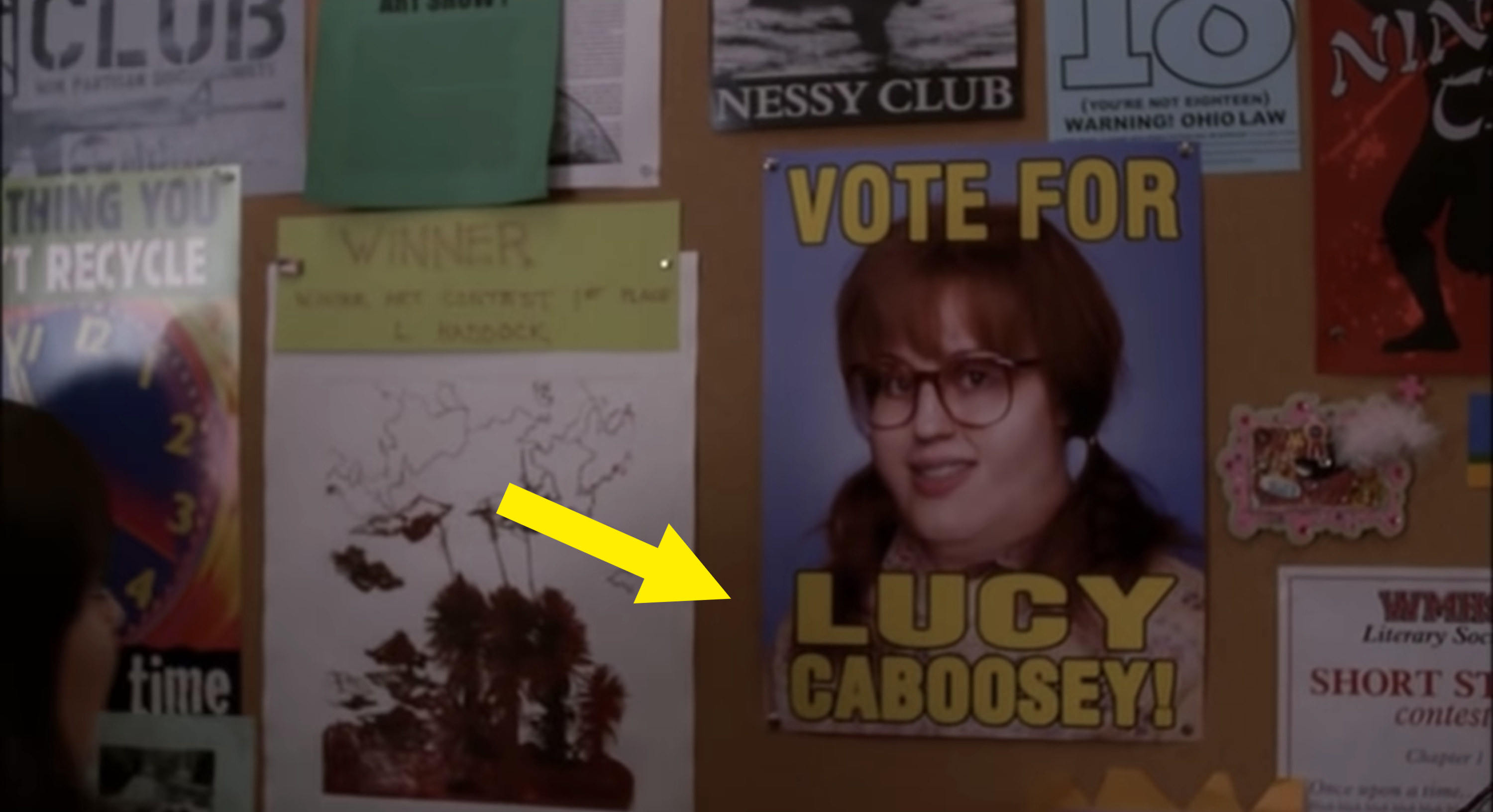 Lucy Caboosey poster posted at school