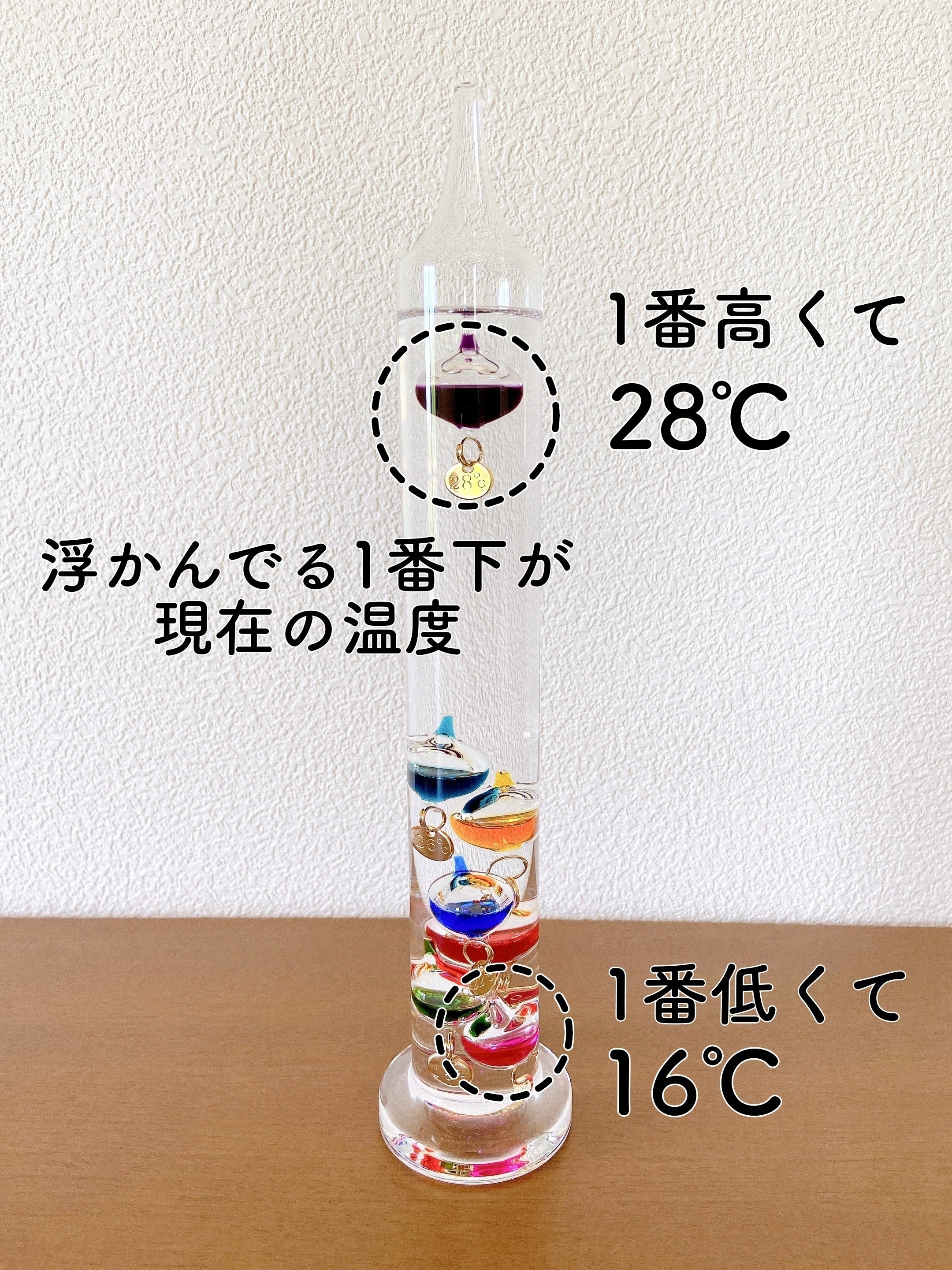 ニトリのおすすめオシャレインテリア雑貨「ガリレオ温度計」