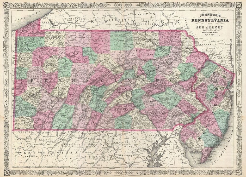 a map of Pennsylvania and New Jersey