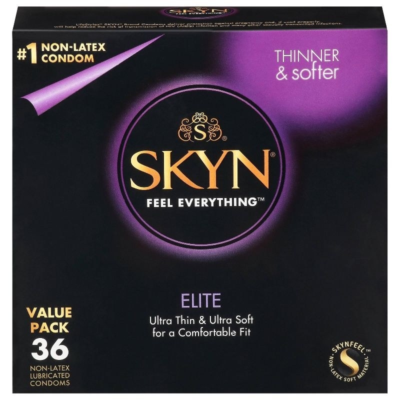 A box of Skyn condoms