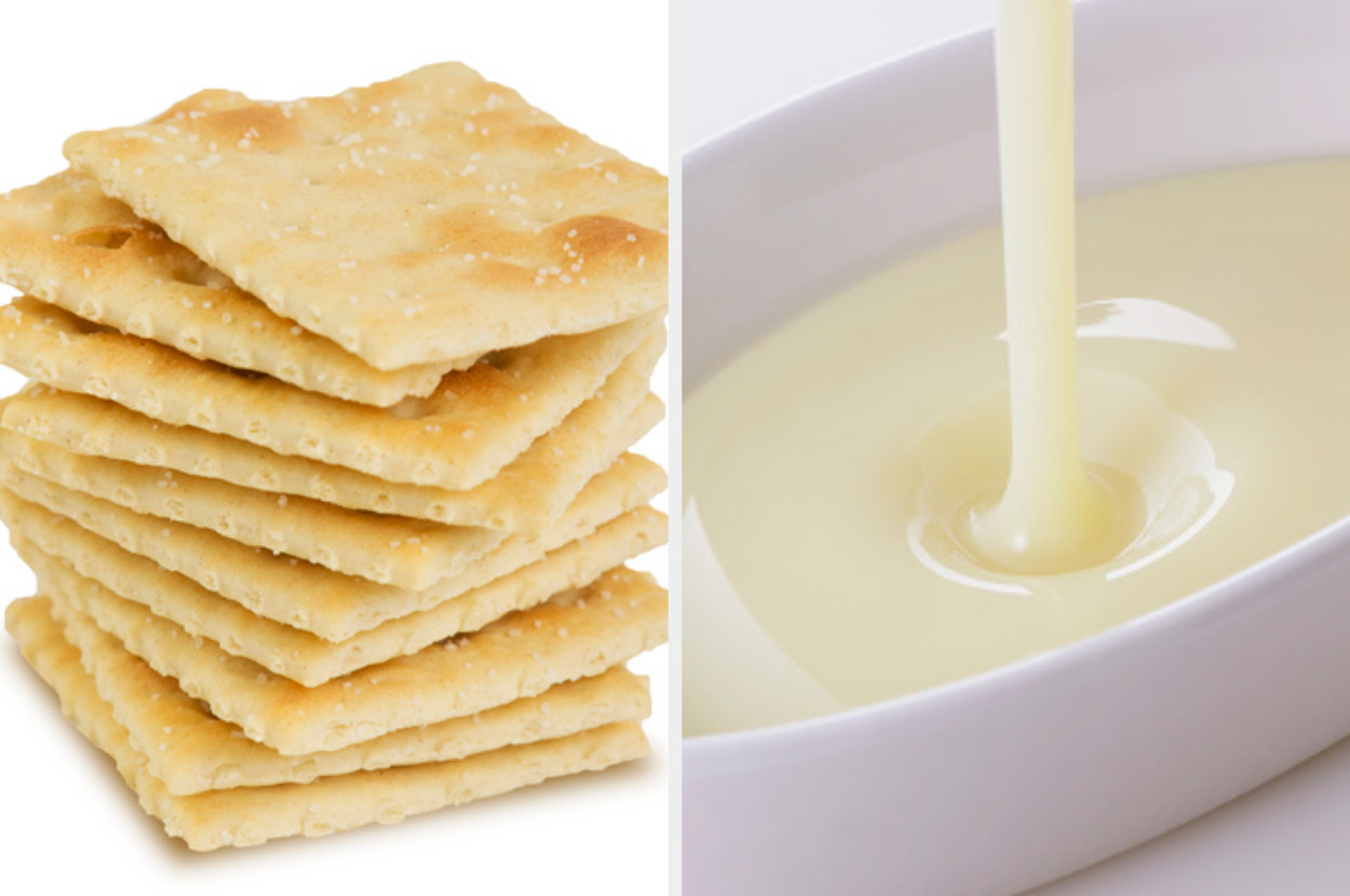 crackers and condensed milk