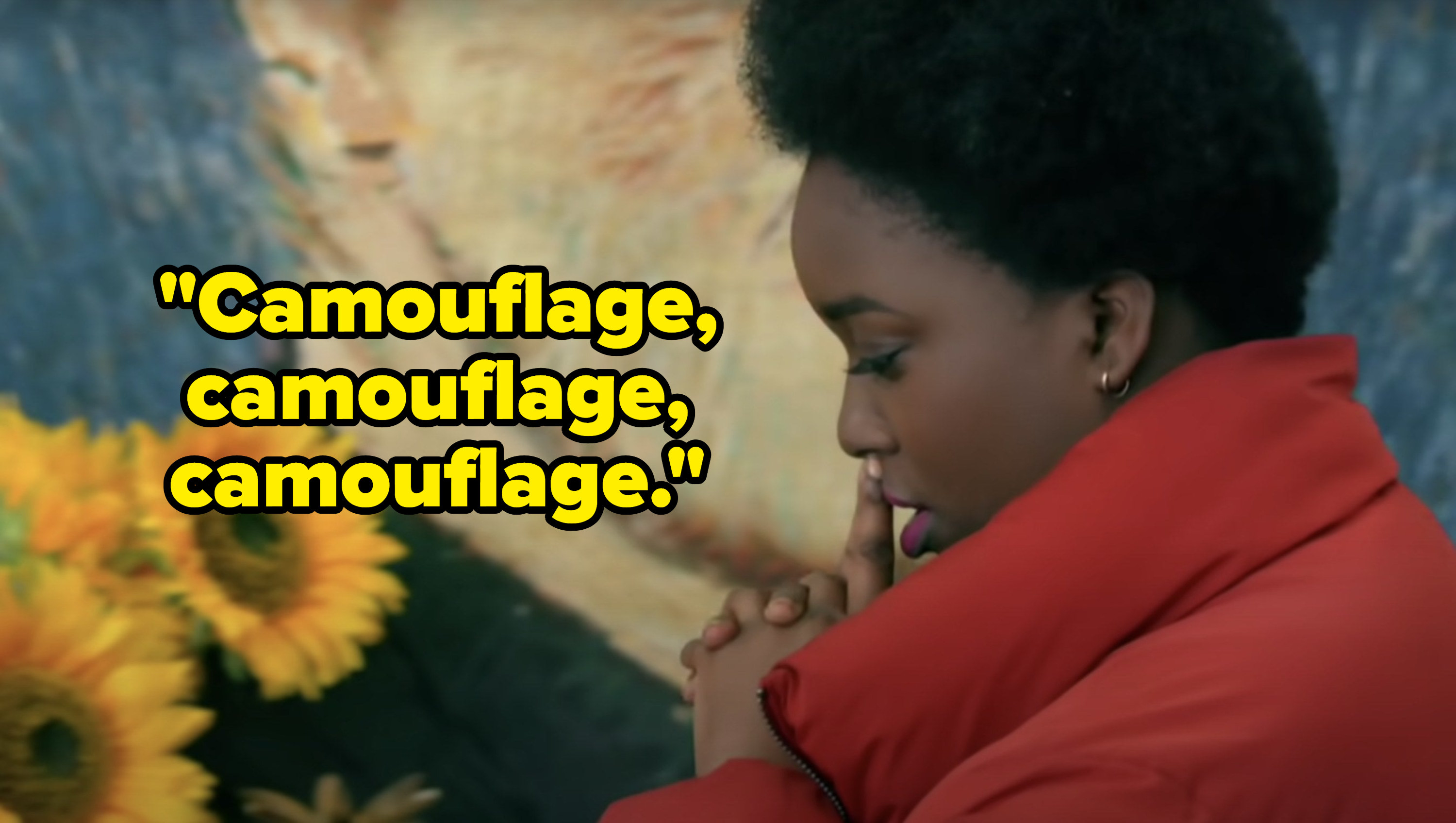 Lolly Adefope, says, Camouflage, camouflage, camouflage