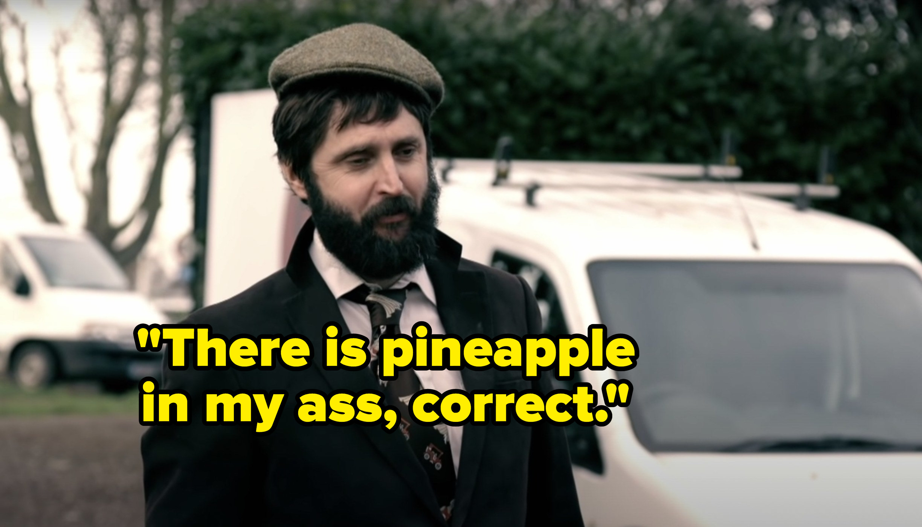 Joe Wilkinson says, There is pineapple in my ass, correct